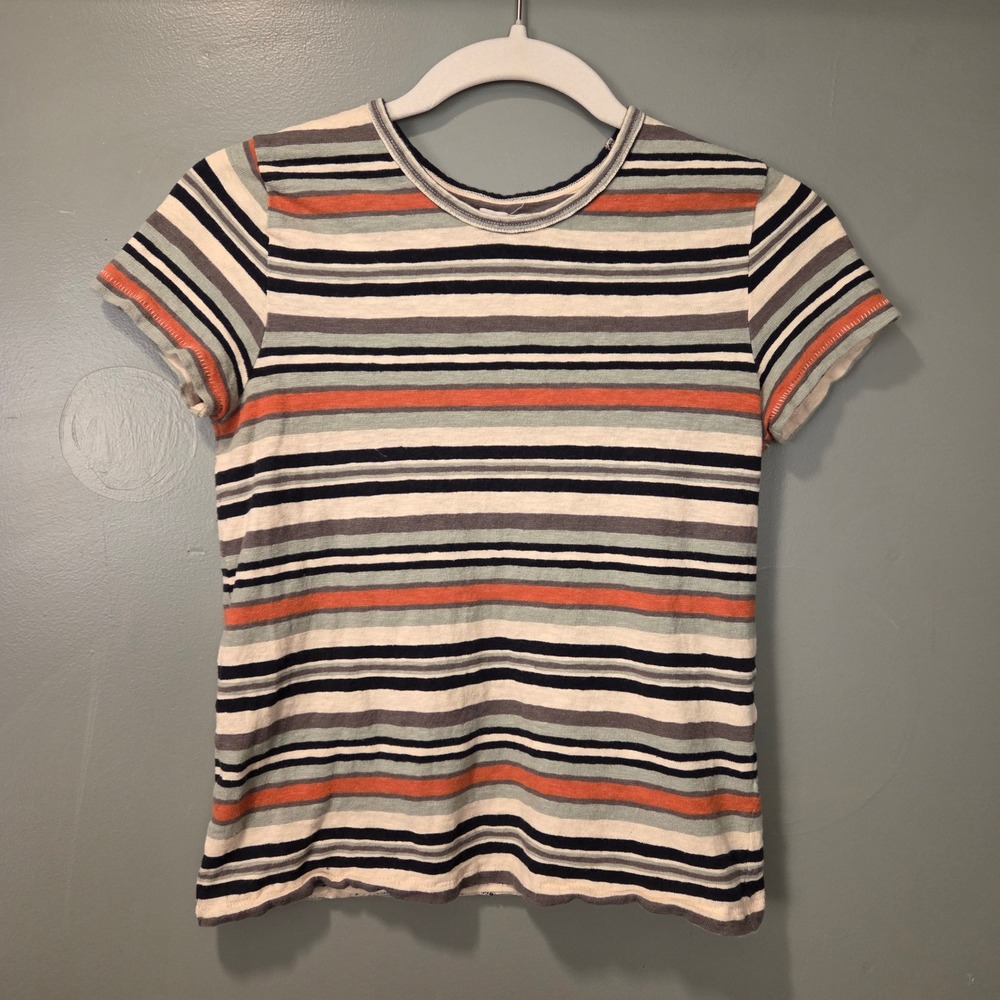 Madewell Women's Striped Short Sleeve‎ Shirt Size M Cotton & Linen Baby Tee